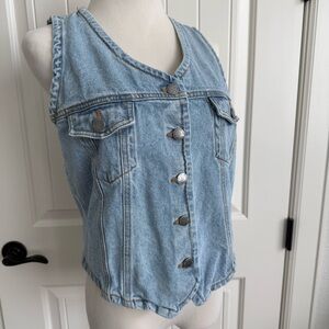 Velvet Heart Denim Light Wash Vest - Size M